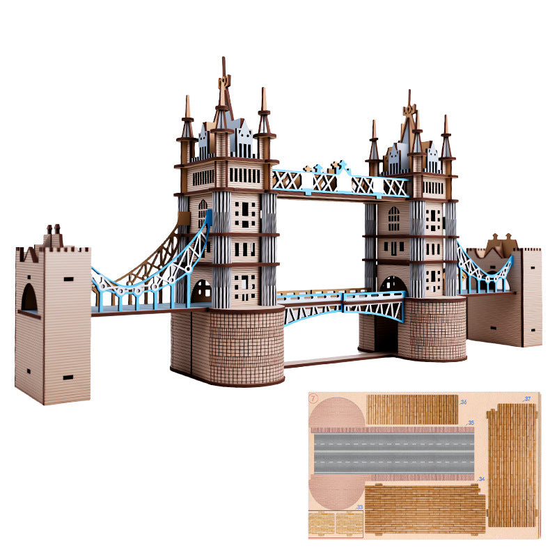 🏰 London Tower Bridge 3D Wooden Puzzle Kit | DIY Plymagic Assembly Model | 49% OFF | Gift for Architecture Lovers 🧩✨