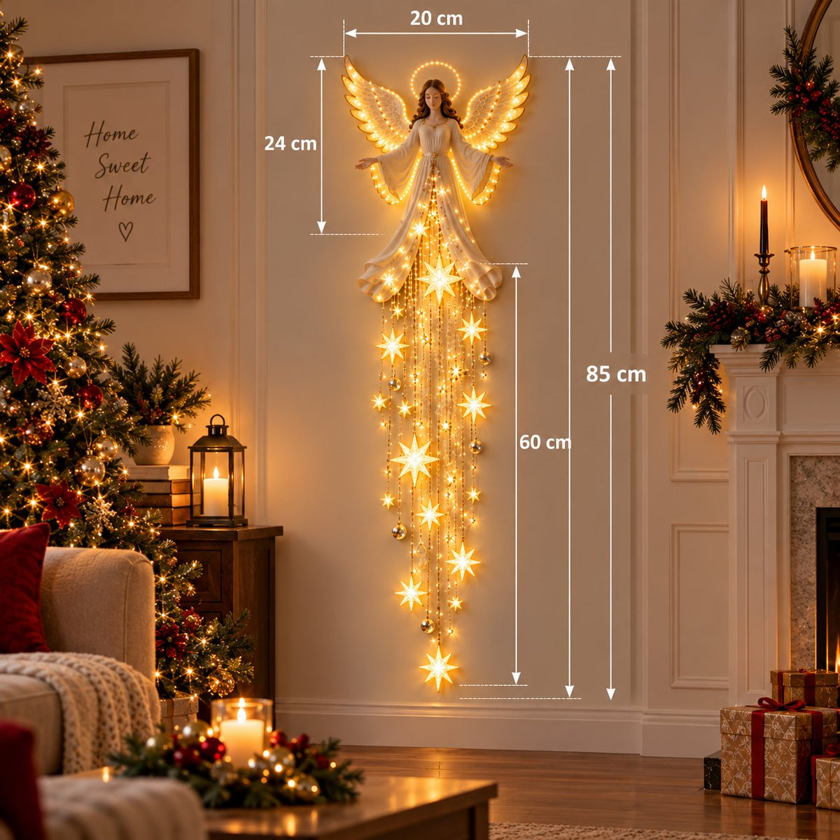 🔥 Last Day 50% OFF✨ Angel Blessing Starfall Wall Light – Bring Heaven Home for Christmas