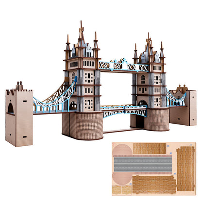 🏰 London Tower Bridge 3D Wooden Puzzle Kit | DIY Plymagic Assembly Model | 49% OFF | Gift for Architecture Lovers 🧩✨