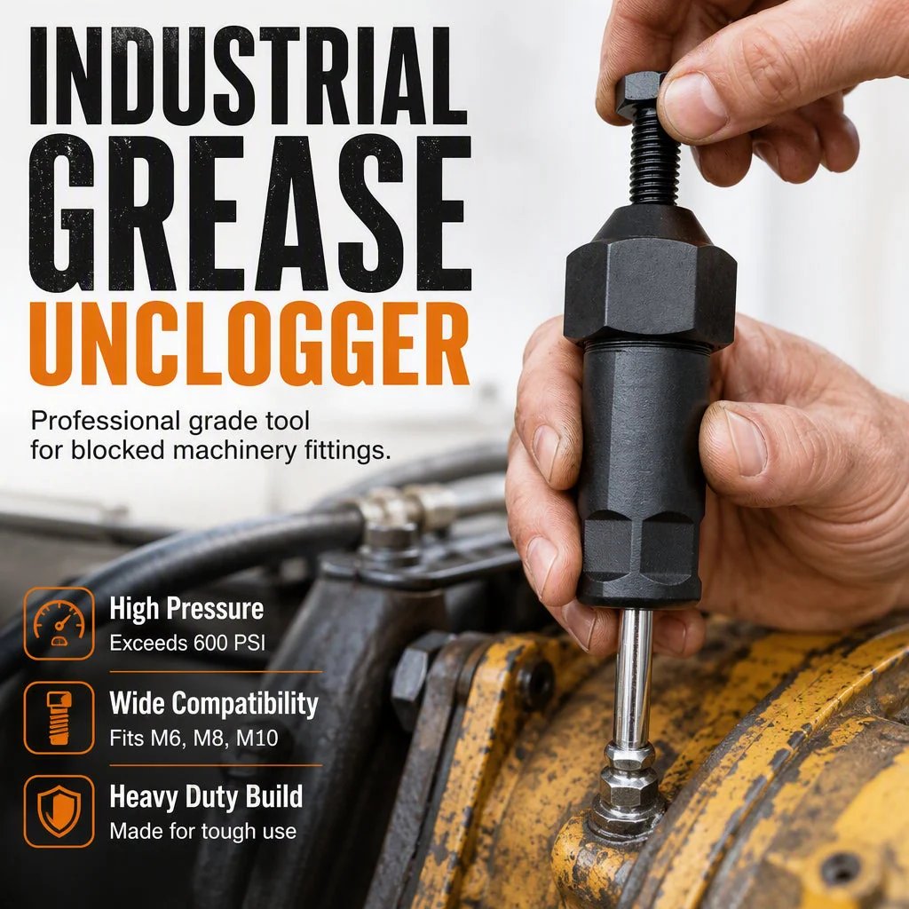 🔧 Heavy-Duty Grease Fitting Unclogger Tool – 600 PSI Cleaner