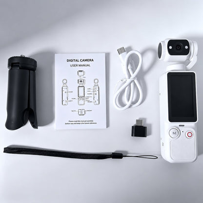 📸 2.5K UHD Pocket Vlogging Camera with 180° Rotating Lens & 32GB Card 🎥