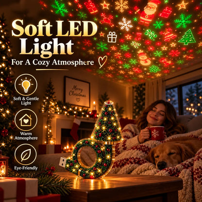 🎄 Christmas Tree Projection Lamp - 6 Theme Festive Ceiling Light 🎅
