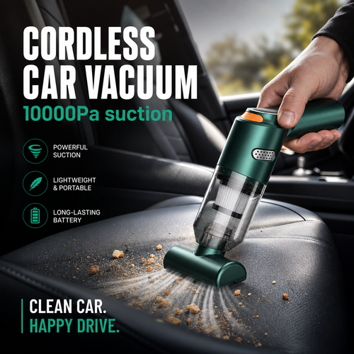 🚗 Cordless Handheld Car Vacuum Cleaner - 10000PA Suction Portable Dust Buster 🧹
