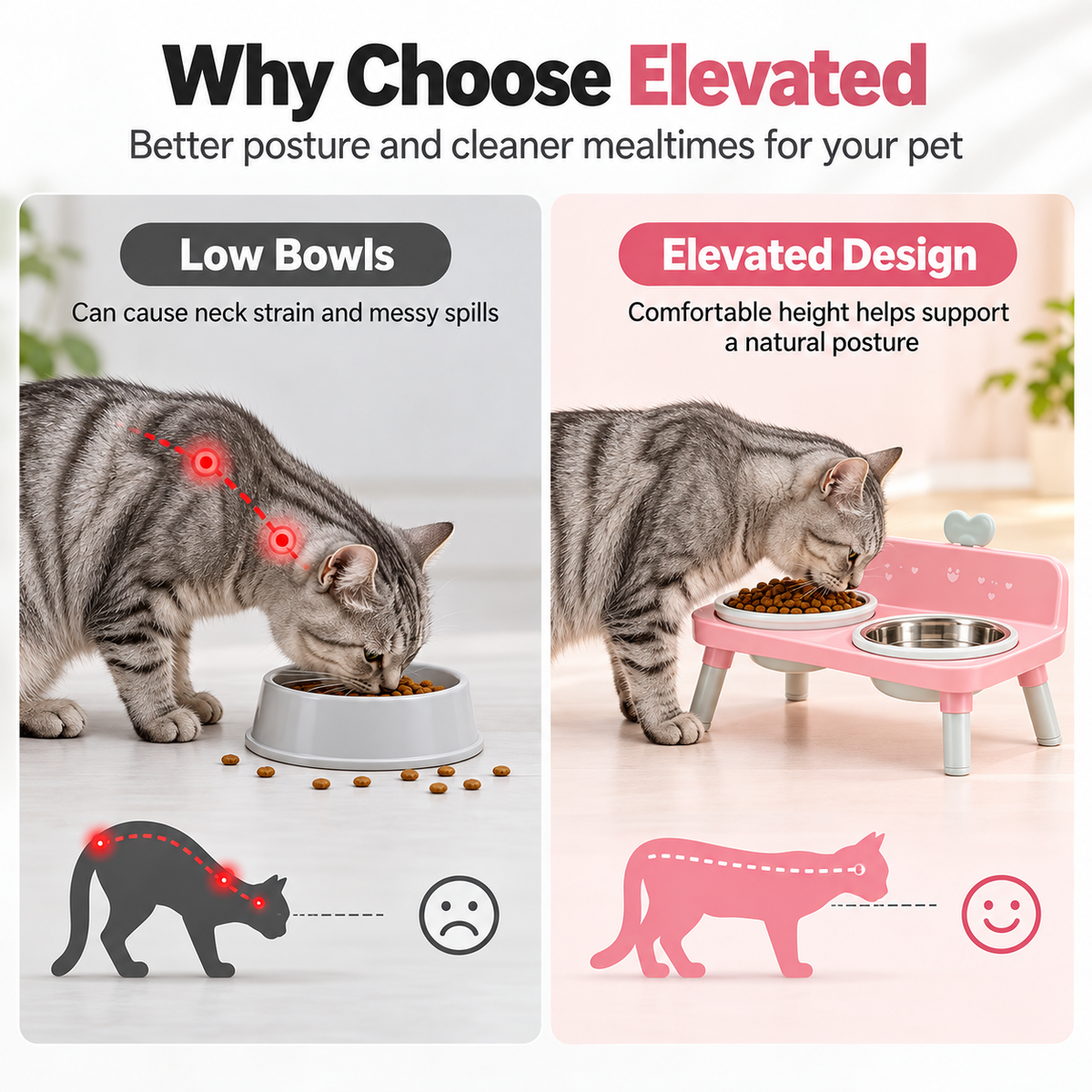 🐾 Raised 2-in-1 Pet Feeding Station with Removable Bowls 🥣