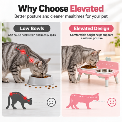 🐾 Raised 2-in-1 Pet Feeding Station with Removable Bowls 🥣
