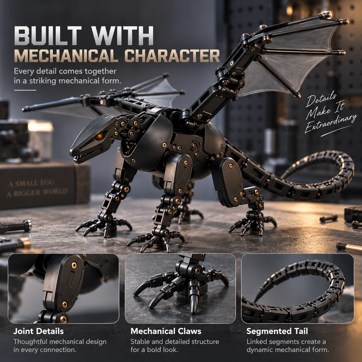 🐉 Mechanical Transforming Dragon Egg Toy - Sci-Fi Mech Dragon