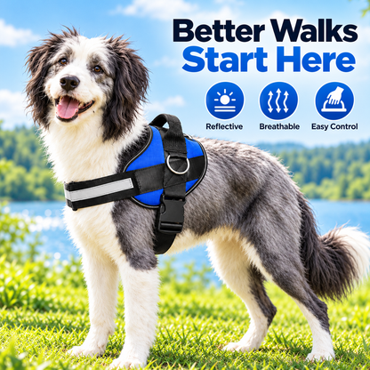 🐾 Reflective Dog Harness with Handle ✨ Breathable & Adjustable Comfort Vest for Small to Large Dogs