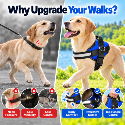 🐾 Reflective Dog Harness with Handle ✨ Breathable & Adjustable Comfort Vest for Small to Large Dogs