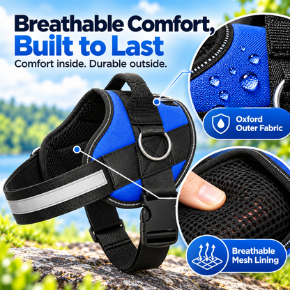 🐾 Reflective Dog Harness with Handle ✨ Breathable & Adjustable Comfort Vest for Small to Large Dogs