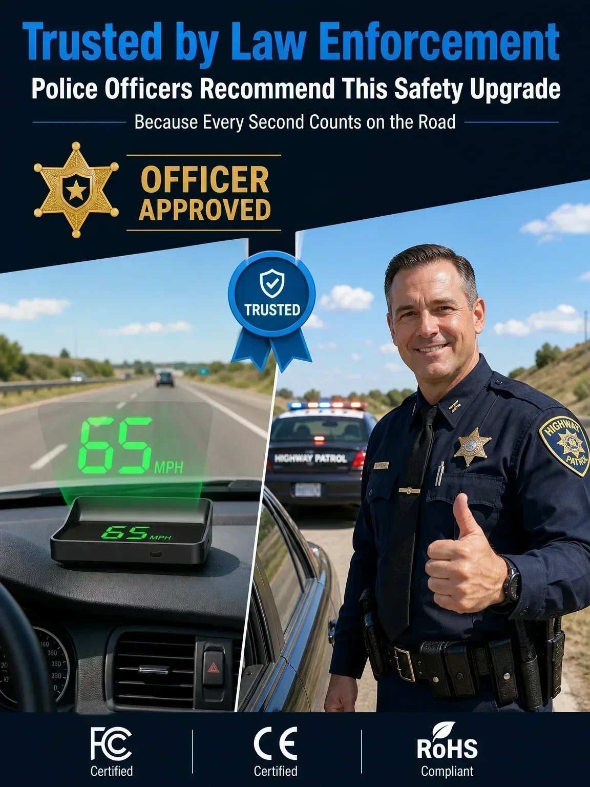 🚗 50% Off Now! Head-Up Display (HUD) GPS Digital Speedometer – Features traffic light countdown and speed camera alerts; a universal driving safety system to help you avoid city traffic fines.