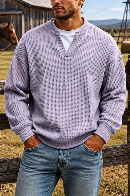 ❄️Men's Comfortable Layering Waffle-Knit T-Shirt/Sweatshirt