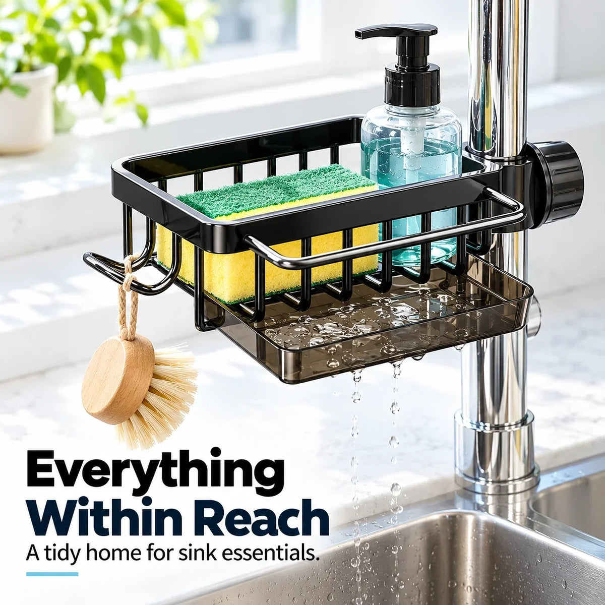 Faucet-Mounted Sink Caddy 🧺 Clutter-Free Sink Organizer