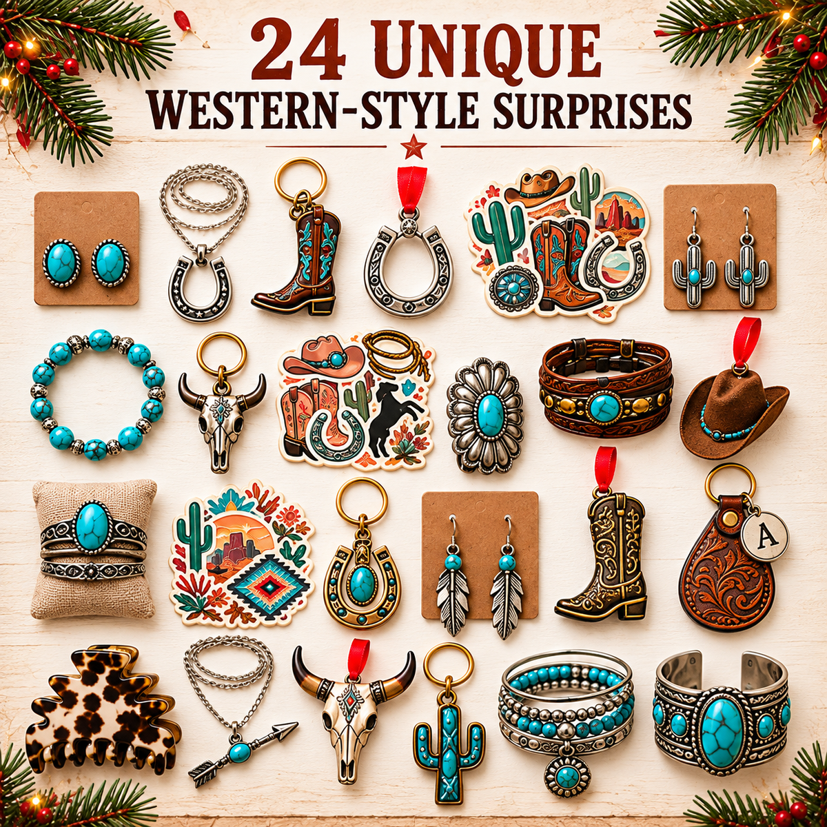 ⏳ Last Day 50% OFF-🤠24-Day Cowgirl Christmas Countdown Calendar