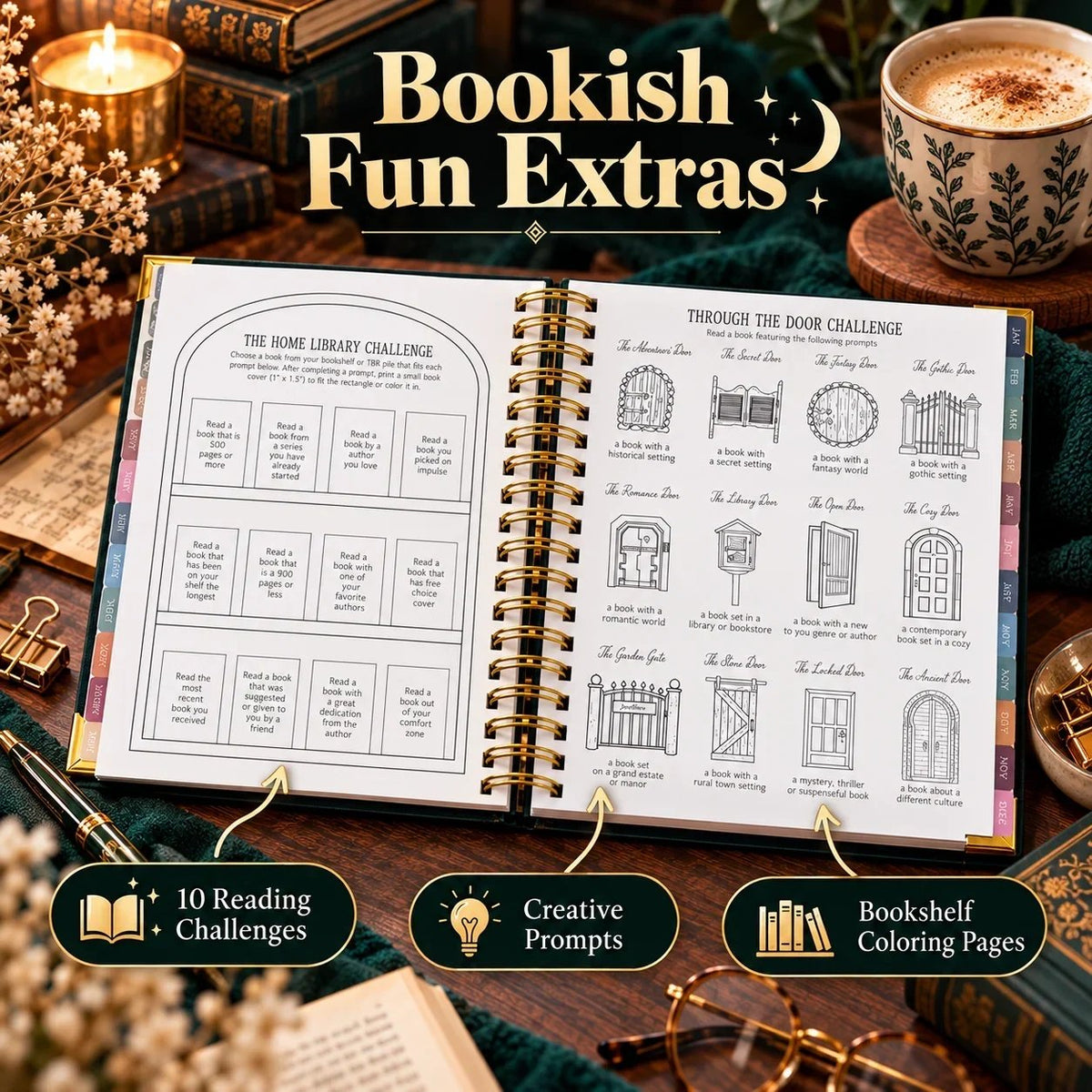 Midnight Study Hardcover Reading Planner for Book Lovers🌟Buy 3 Free Shipping