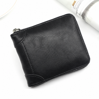 👝 Vintage Zip-Around Men’s Wallet – Compact PU Leather Wallet 🎁