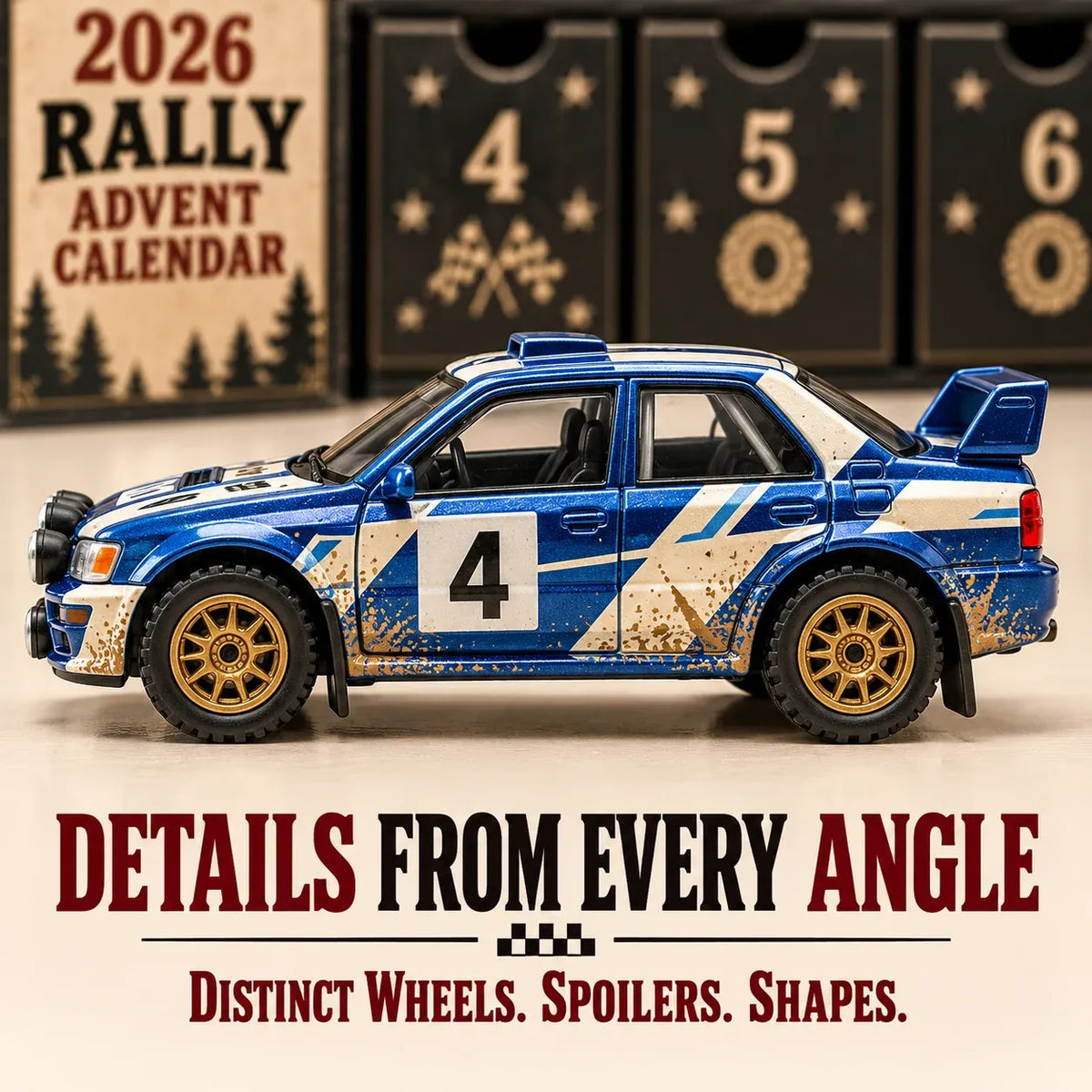 🏁 2026 Rally Advent Calendar – 24 Unique Rally Cars Christmas Countdown