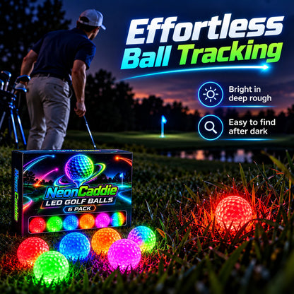 🌙⛳ Night Golf LED Balls – 6-Pack Light Up Golf Balls