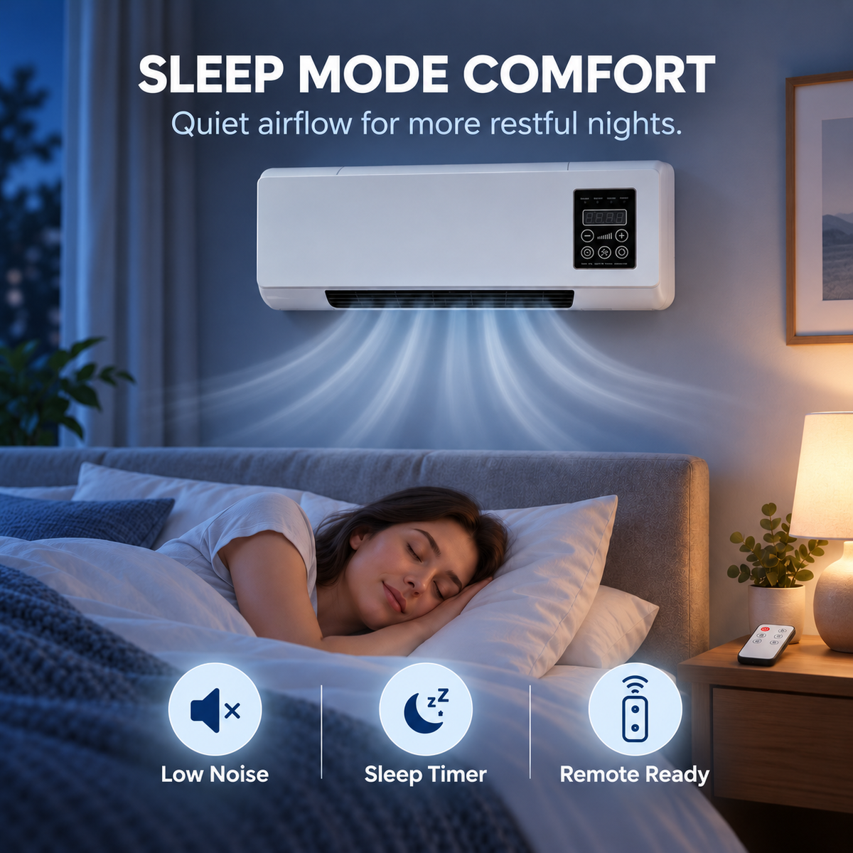 ❄️🔥 2-in-1 Wall-Mounted Cooling & Heating Unit - PTC Ceramic Air Conditioner Fan 🌡️