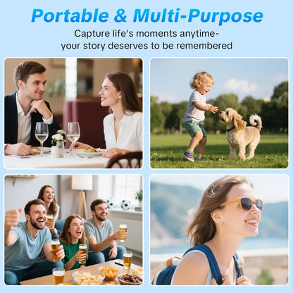 📸 2.5K UHD Pocket Vlogging Camera with 180° Rotating Lens & 32GB Card 🎥