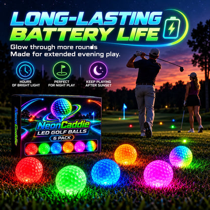 🌙⛳ Night Golf LED Balls – 6-Pack Light Up Golf Balls