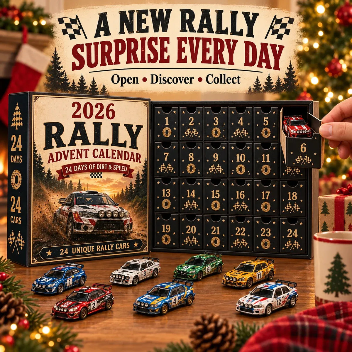 🏁 2026 Rally Advent Calendar – 24 Unique Rally Cars Christmas Countdown