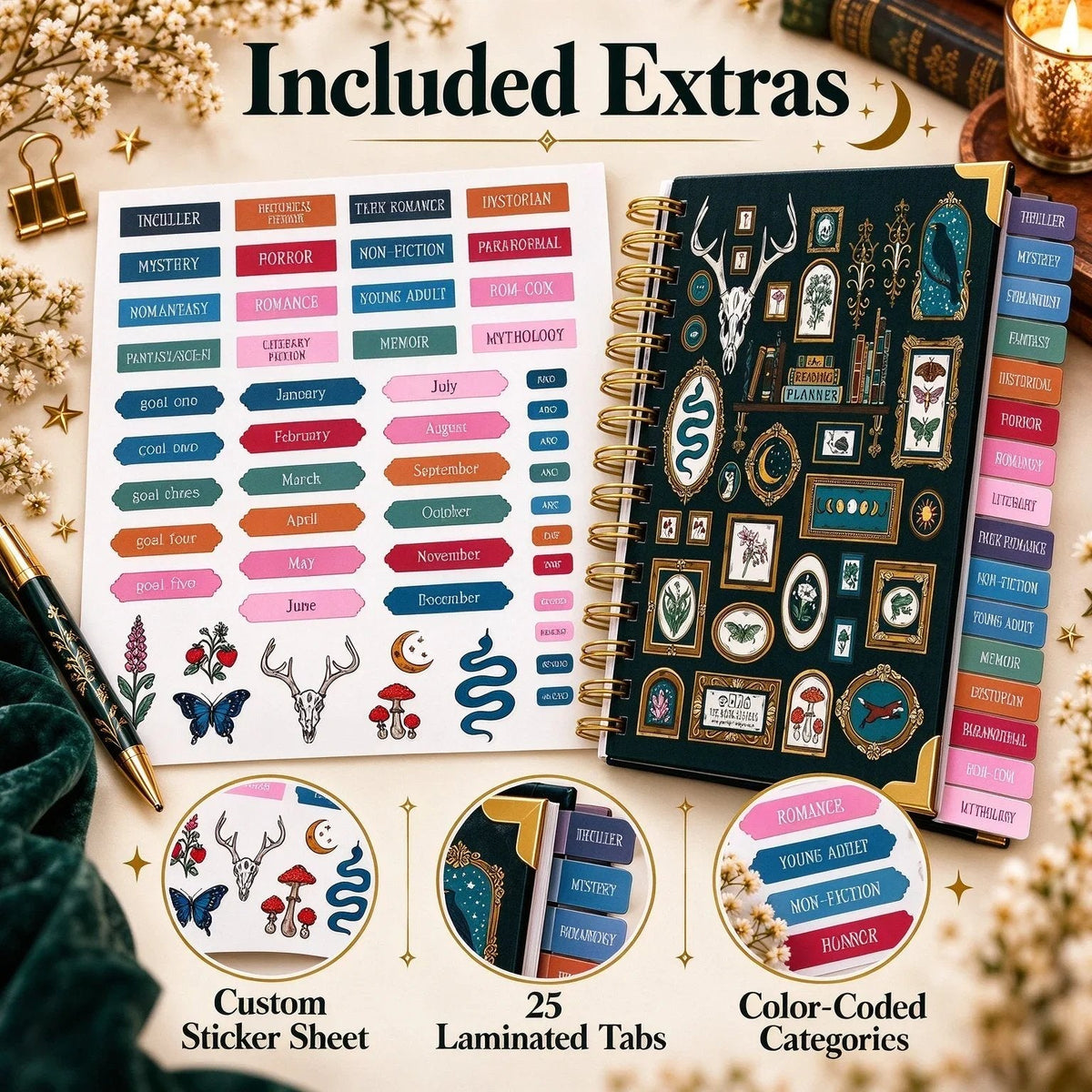 Midnight Study Hardcover Reading Planner for Book Lovers🌟Buy 3 Free Shipping