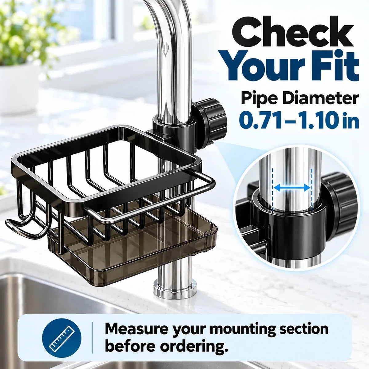Faucet-Mounted Sink Caddy 🧺 Clutter-Free Sink Organizer