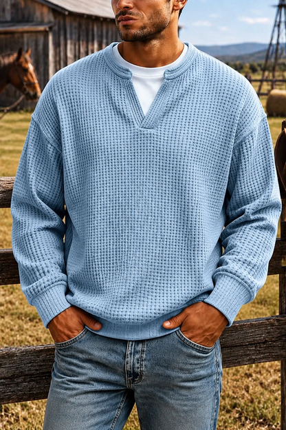 ❄️Men's Comfortable Layering Waffle-Knit T-Shirt/Sweatshirt