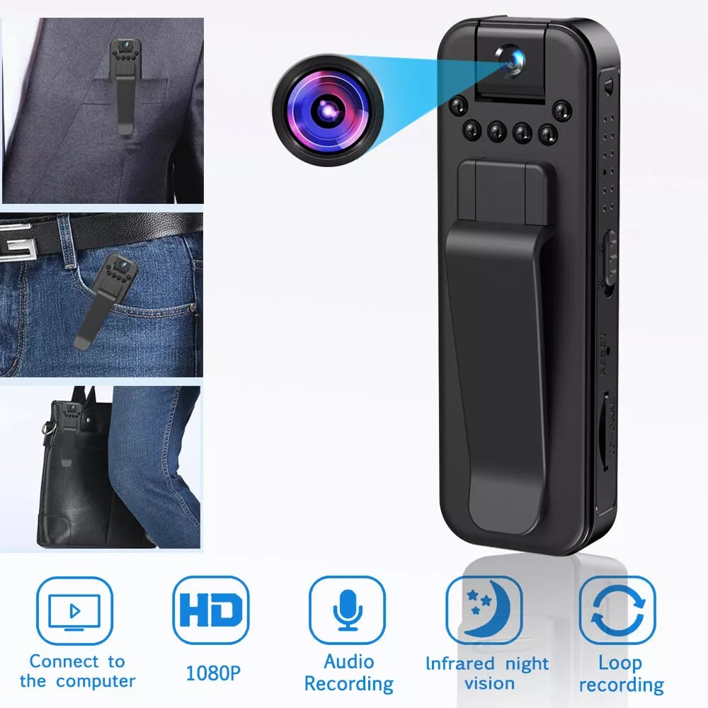 🏆Flash Sale⚡ 50K+ SOLD! Almost Gone-🔥HD 1080P Rechargeable Mini Body Camera With Night Vison&Rotating Lens📷️