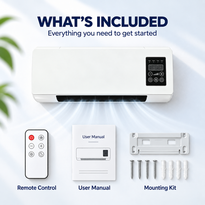 ❄️🔥 2-in-1 Wall-Mounted Cooling & Heating Unit - PTC Ceramic Air Conditioner Fan 🌡️