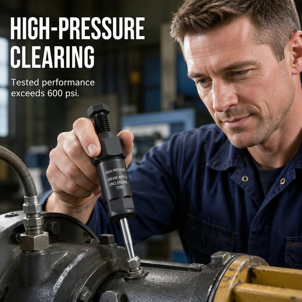 🔧 Heavy-Duty Grease Fitting Unclogger Tool – 600 PSI Cleaner