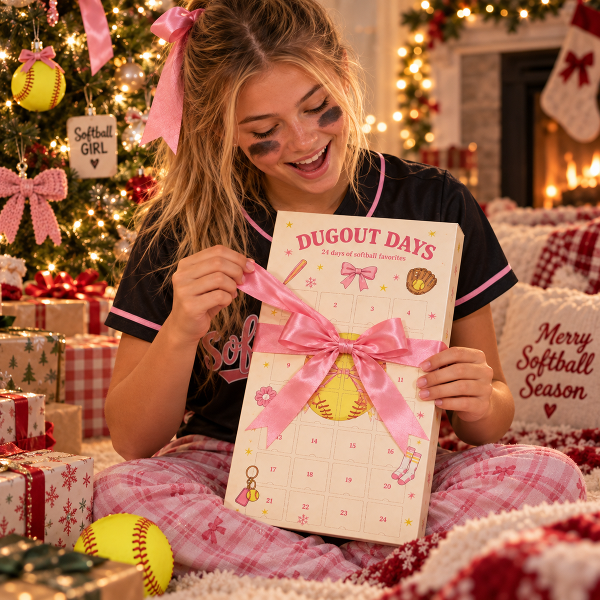 🥎🎁 24-Day Softball Girl Christmas Advent Calendar
