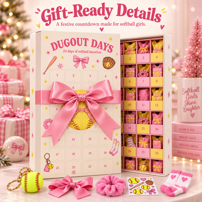 🥎🎁 24-Day Softball Girl Christmas Advent Calendar