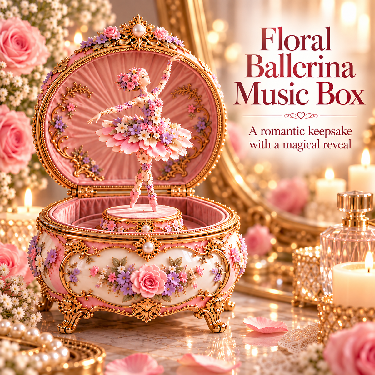 🌸 50% OFF Floral Ballerina Music Box – A Romantic Keepsake With a Magical Butterfly Reveal 🦋