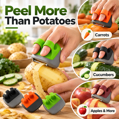 🥕 2-Piece Palm Vegetable Peeler Set – Soft Two-Finger Grip ✨