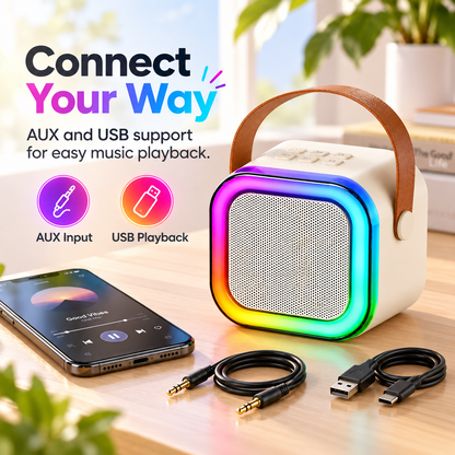 🎤 Wireless RGB Karaoke Speaker with HiFi Stereo Sound