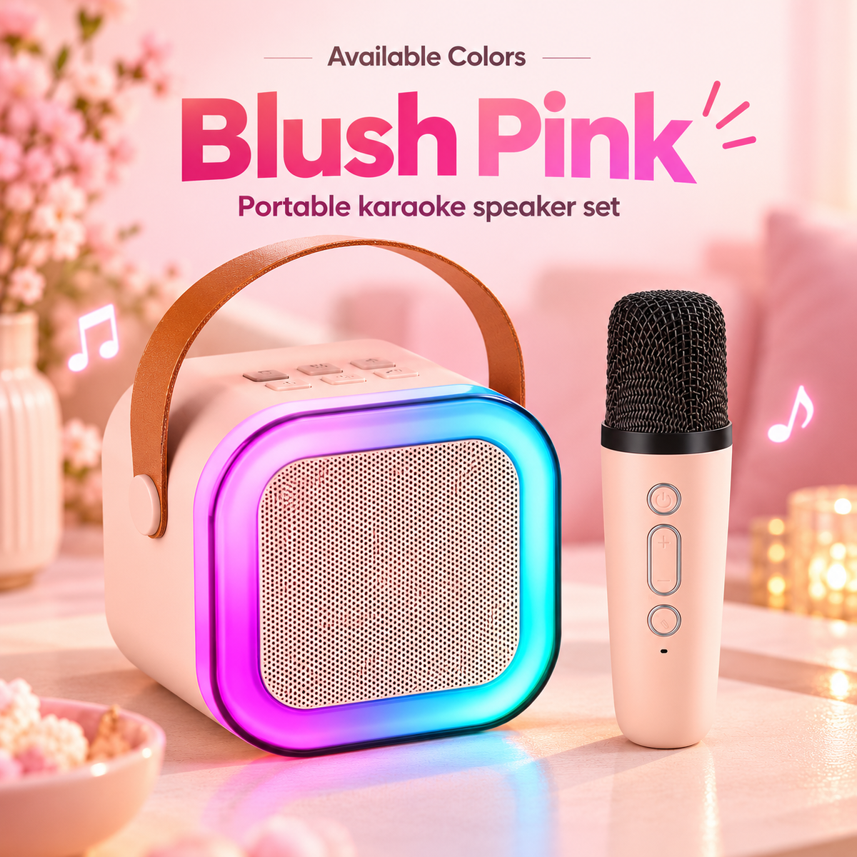 🎤 Wireless RGB Karaoke Speaker with HiFi Stereo Sound