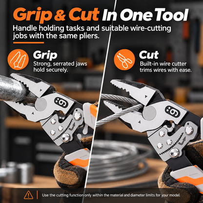 🔧 Self-Locking Ratchet Pliers with Built-In Wire Cutter