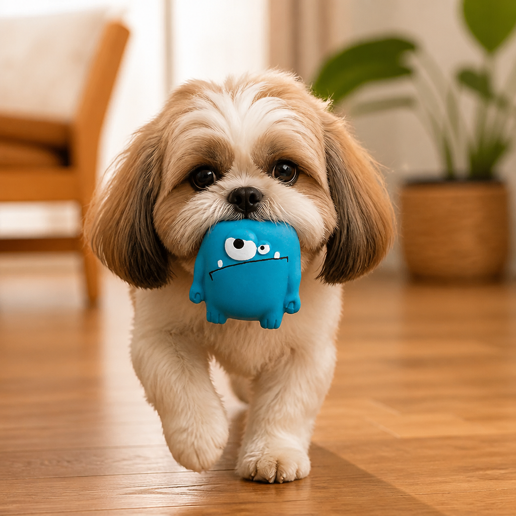 Durable Natural Monster Latex Dental Squeaky Dog Toy