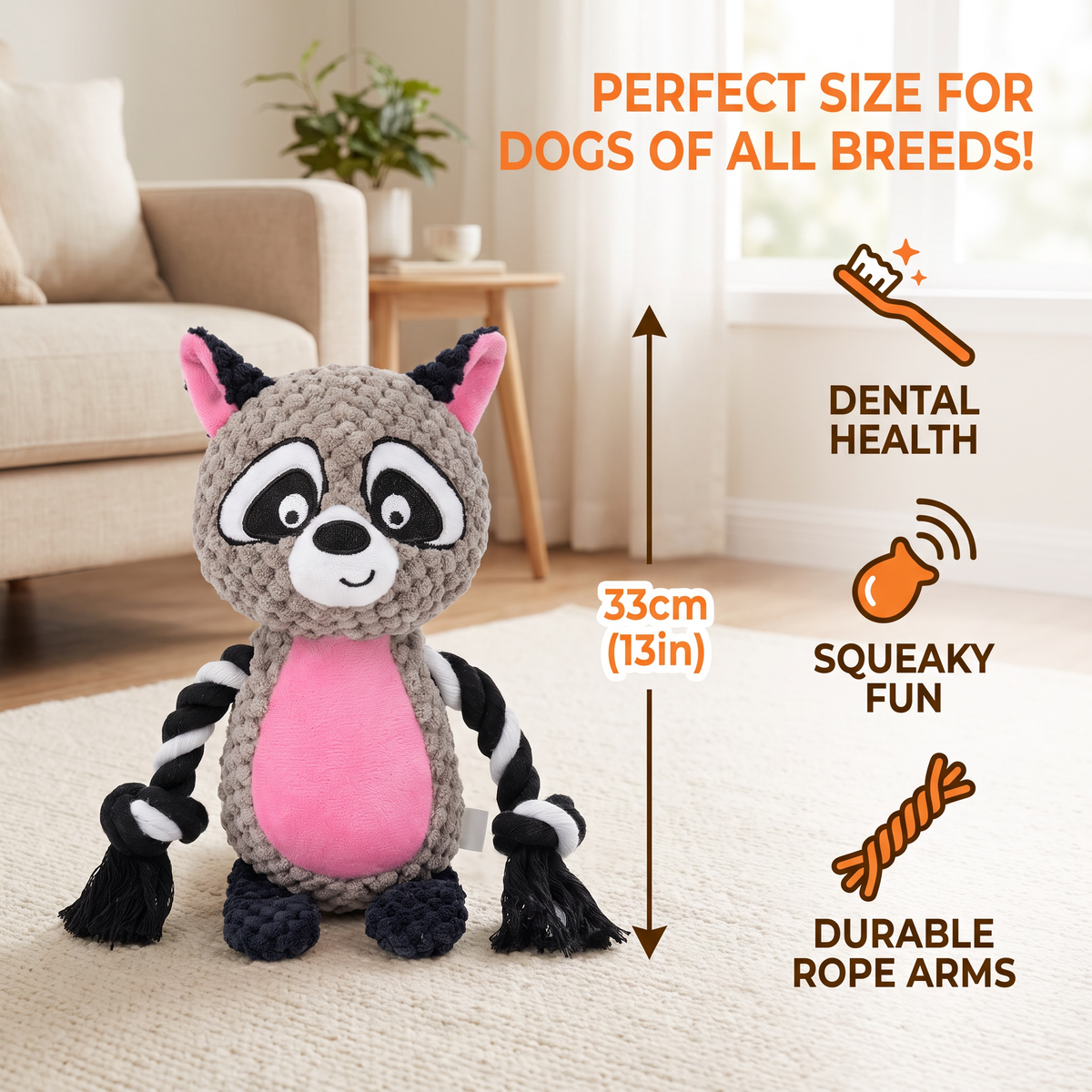 Cotton Rope Plush Dental Squeaky Dog Toy