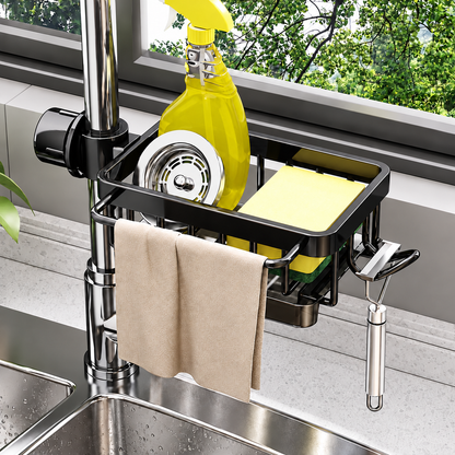 🧽 Faucet-Mounted Sink Organizer with Removable Drip Tray ✨