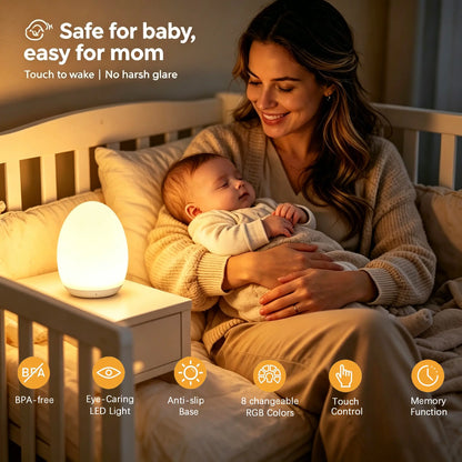 👶🌙Rechargeable Baby Night Light – Soft 7-Color Glow for Nursery & Bedtime