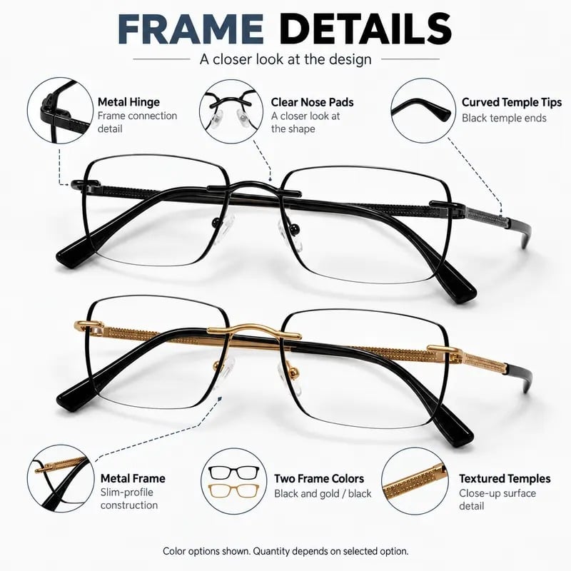 Unisex Progressive Multifocal Photochromic Reading Eyeglasses
