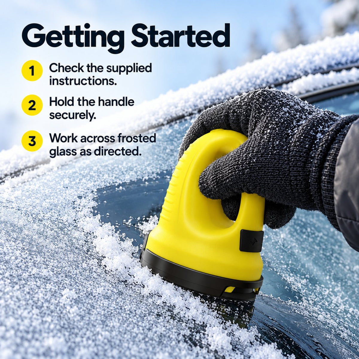 Handheld Electric Ice Scraper for Car Windows
