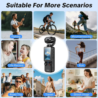 📸 2.5K UHD Pocket Vlogging Camera with 180° Rotating Lens & 32GB Card 🎥