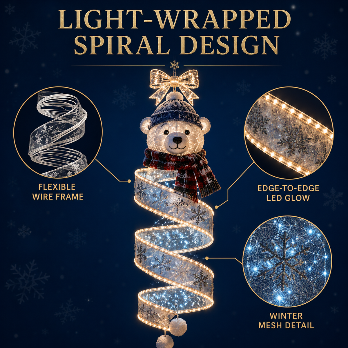 🎄 50% OFF Hanging Christmas Spiral Lights – 3 Festive Holiday Designs ✨