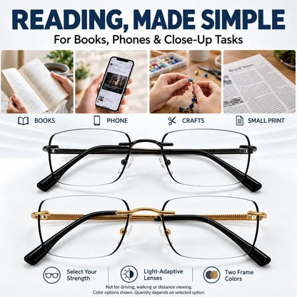 Unisex Progressive Multifocal Photochromic Reading Eyeglasses