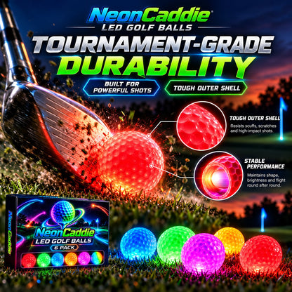 🌙⛳ Night Golf LED Balls – 6-Pack Light Up Golf Balls