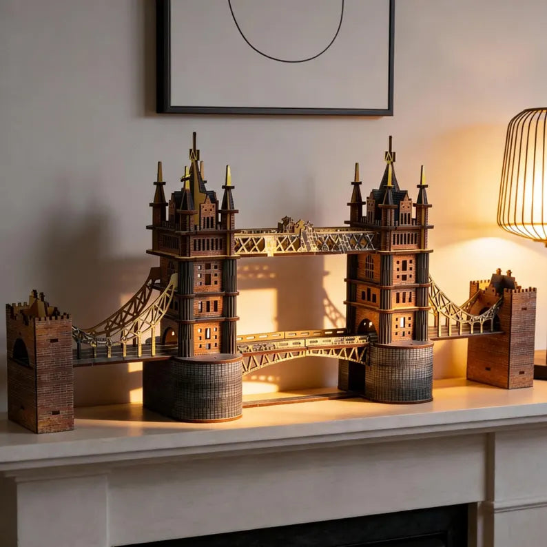 🏰 London Tower Bridge 3D Wooden Puzzle Kit | DIY Plymagic Assembly Model | 49% OFF | Gift for Architecture Lovers 🧩✨