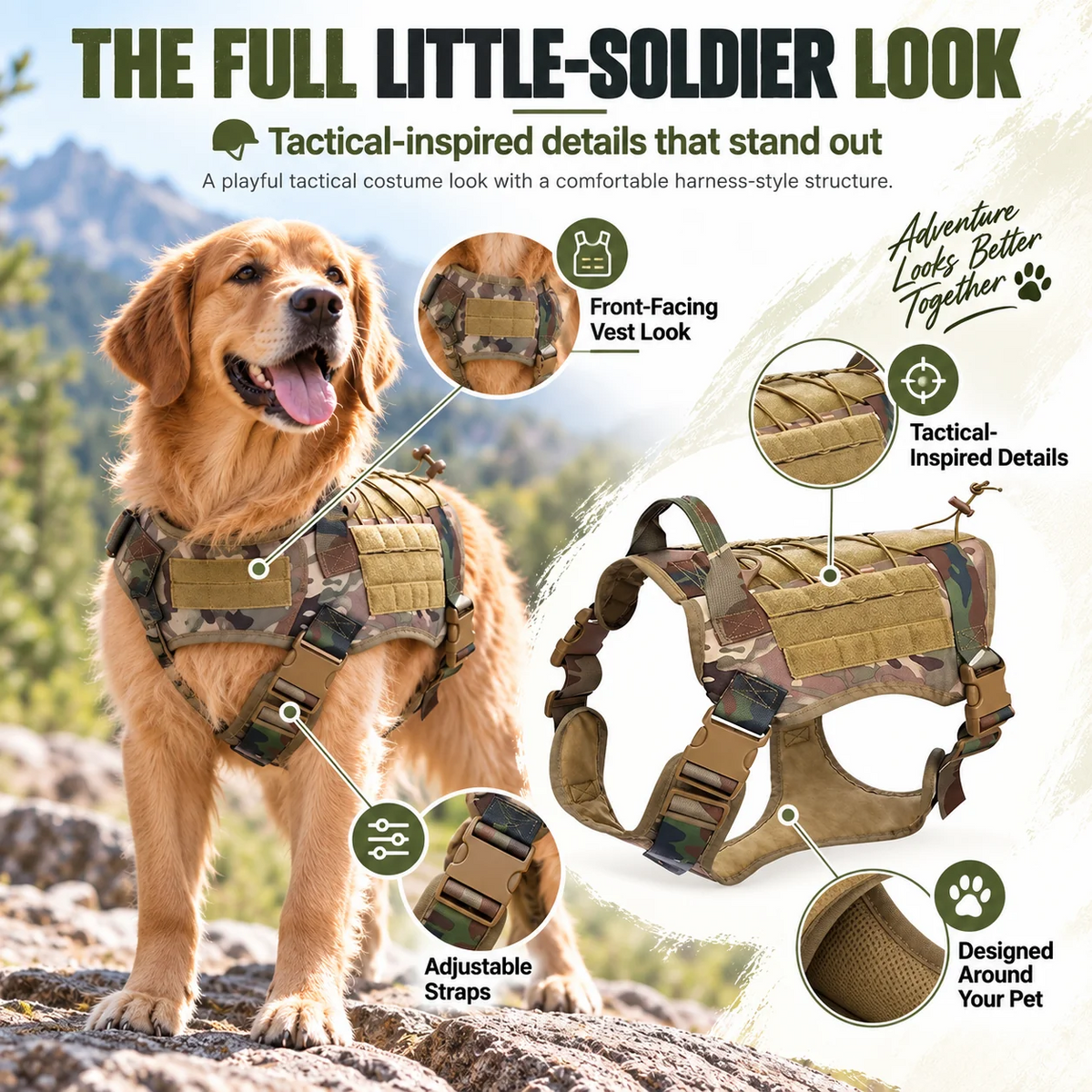 🔥 50% OFF🪖Pet Tactical Soldier Uniform – Military Style Dog Costume